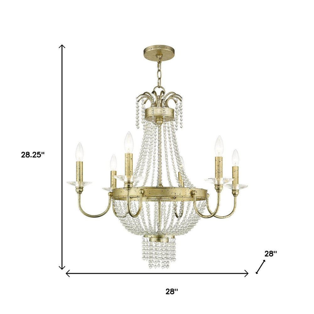 Six Light Dimmable Chandelier With Shades