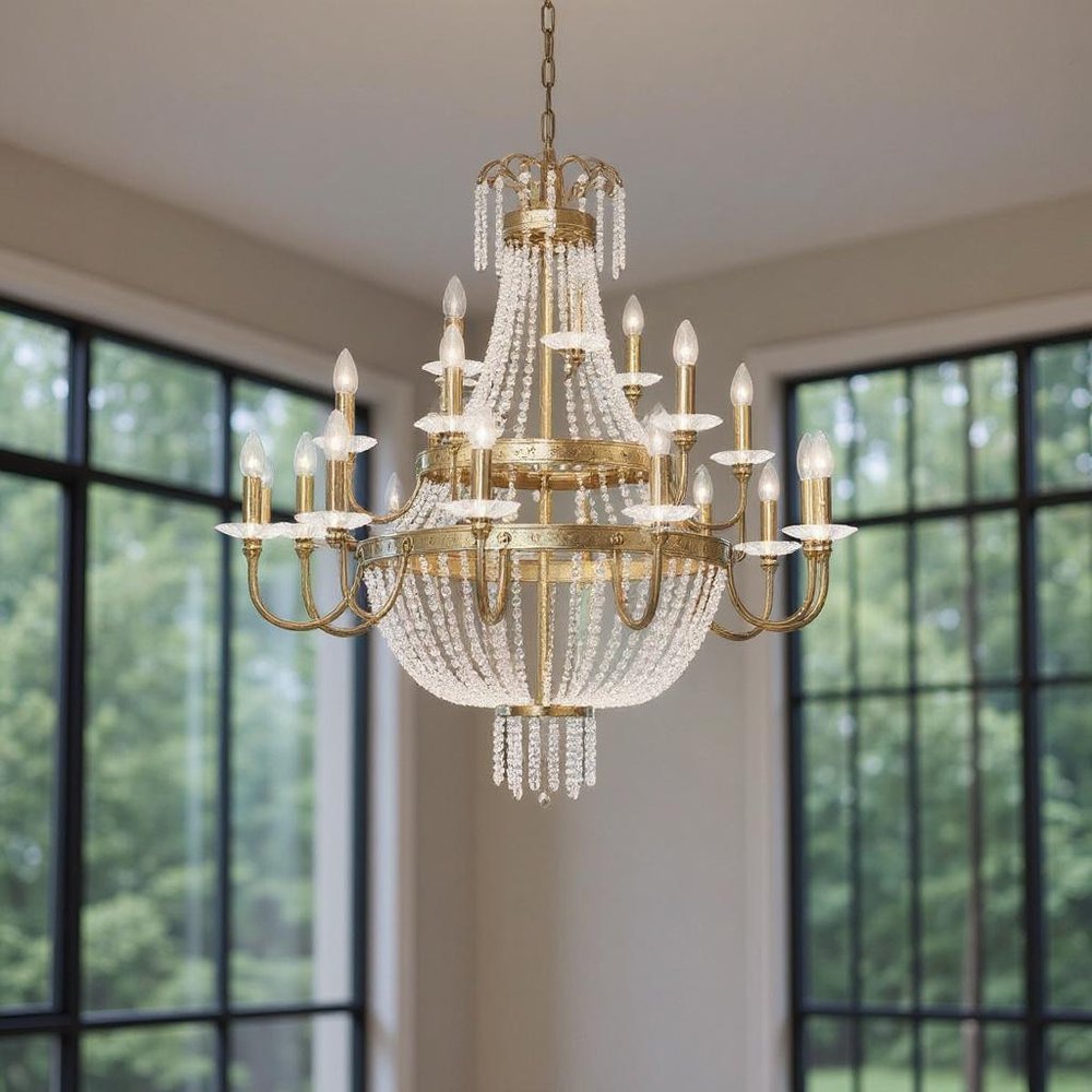 Multi Light Dimmable Chandelier With Shades