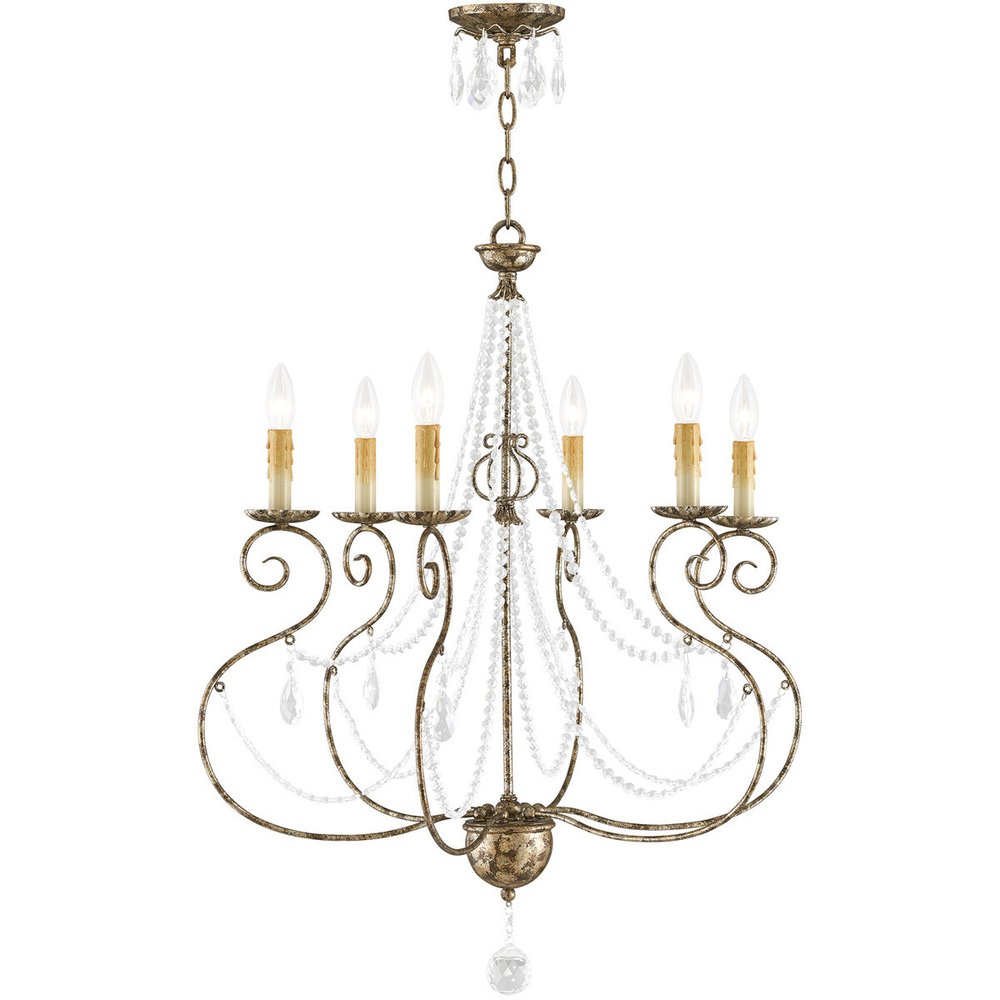 Six Light Dimmable Chandelier With Shades
