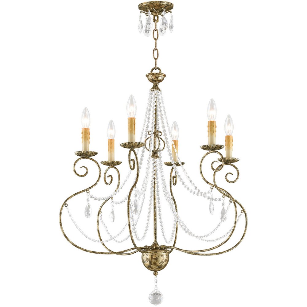 Six Light Dimmable Chandelier With Shades