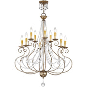 Ten Light Dimmable Chandelier With Shades