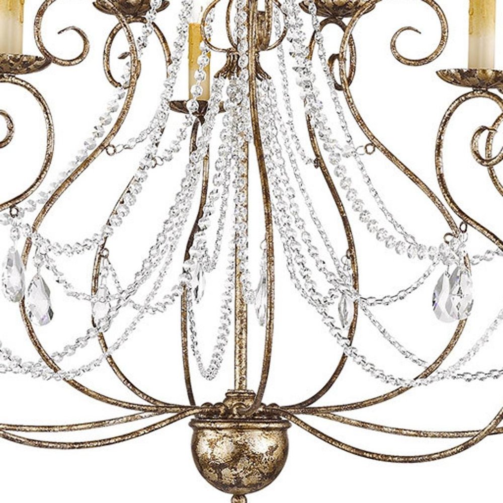 Ten Light Dimmable Chandelier With Shades