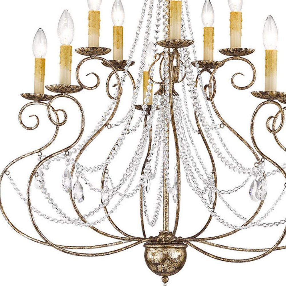 Ten Light Dimmable Chandelier With Shades