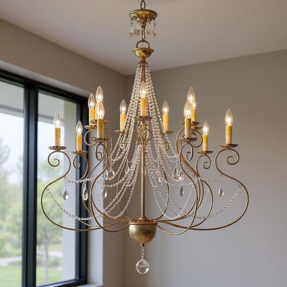 Multi Light Dimmable Chandelier With Shades
