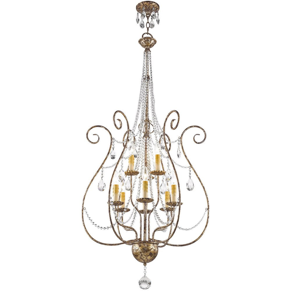 Nine Light Dimmable Chandelier With Shades