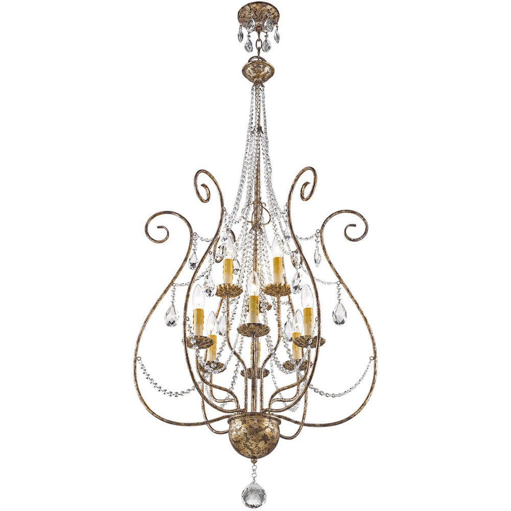 Nine Light Dimmable Chandelier With Shades