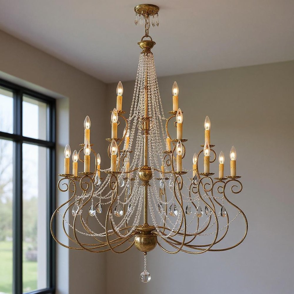 Bronze Multi Light Metal Dimmable Chandelier With Shades