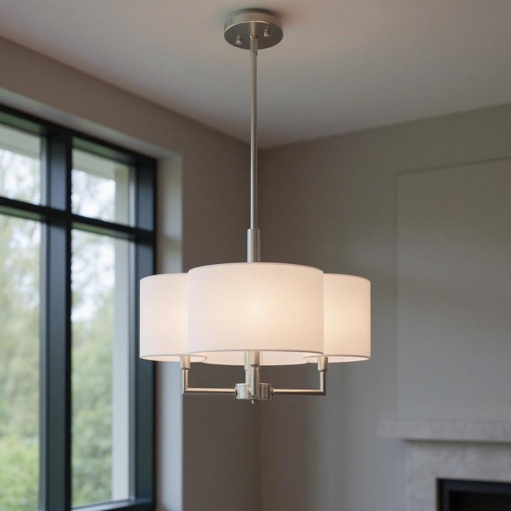 Four Light Dimmable Chandelier With Shades