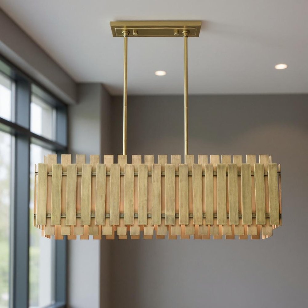 Five Light Dimmable Chandelier With Shades