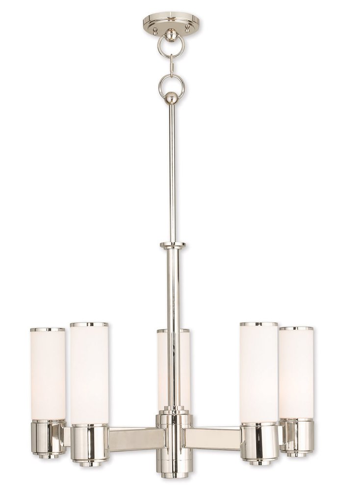 Five Light Dimmable Chandelier With Shades