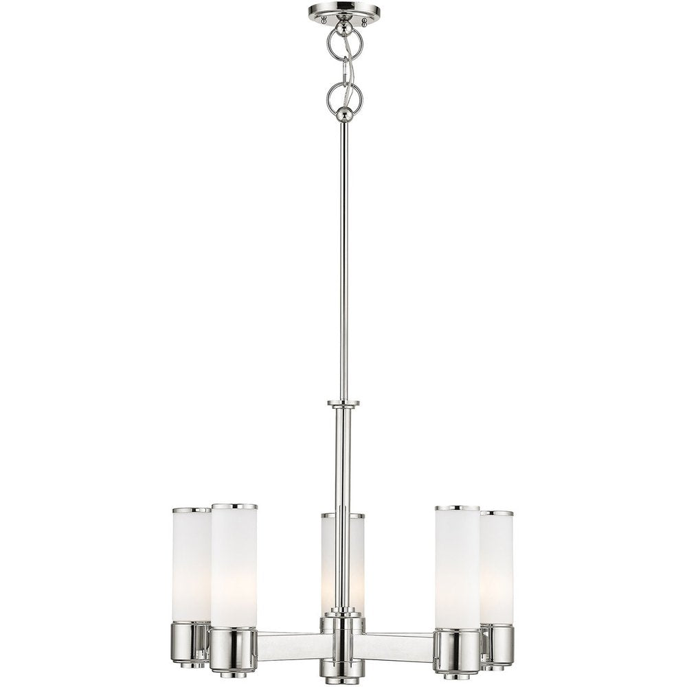 Five Light Dimmable Chandelier With Shades