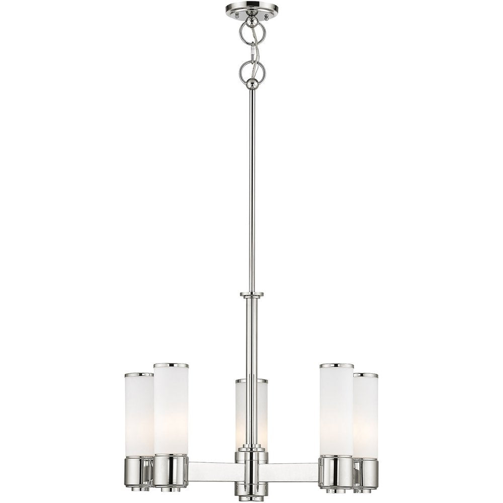 Five Light Dimmable Chandelier With Shades
