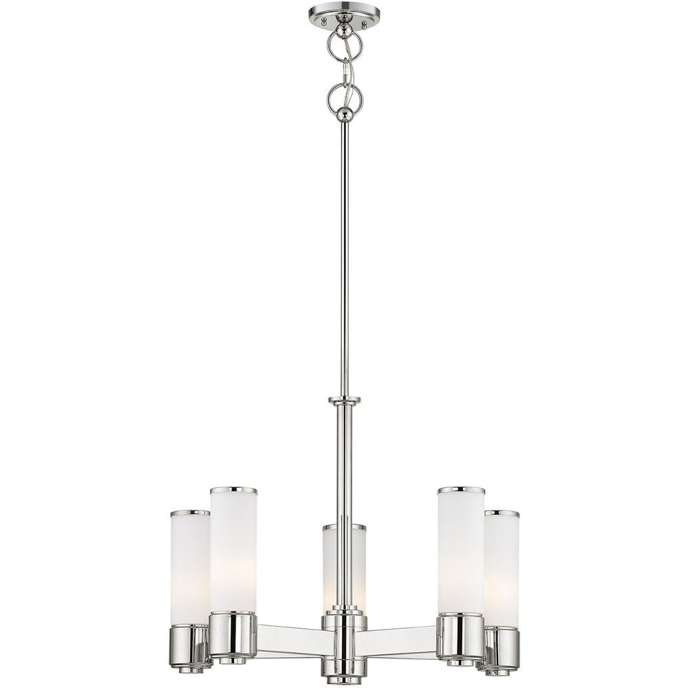 Five Light Dimmable Chandelier With Shades