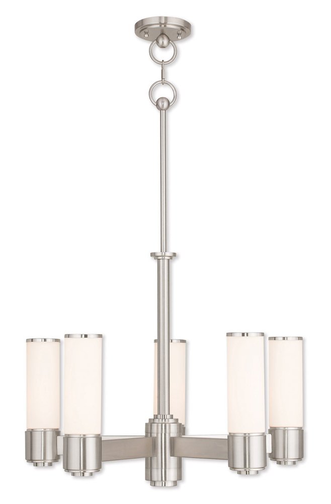 Five Light Dimmable Chandelier With Shades