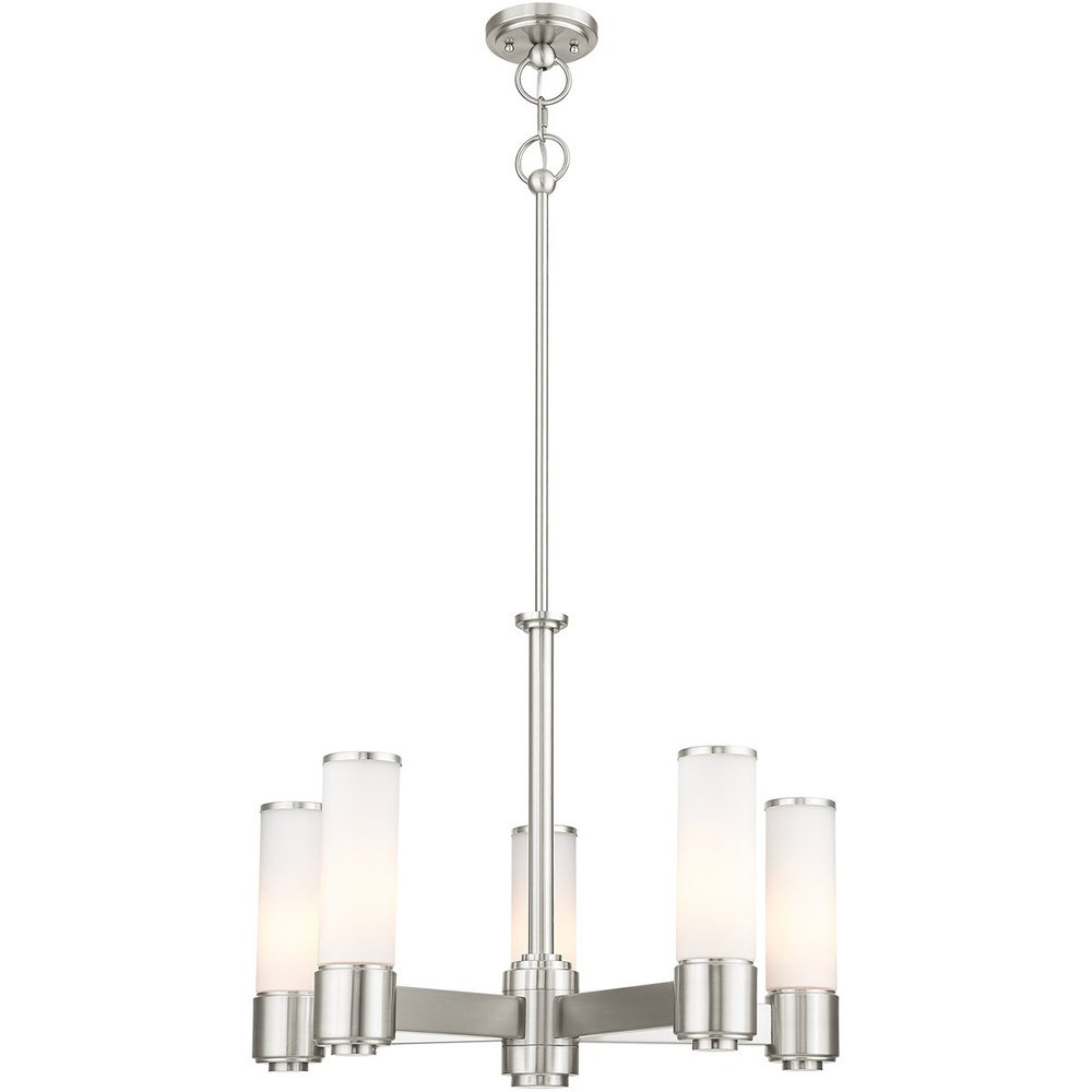 Five Light Dimmable Chandelier With Shades