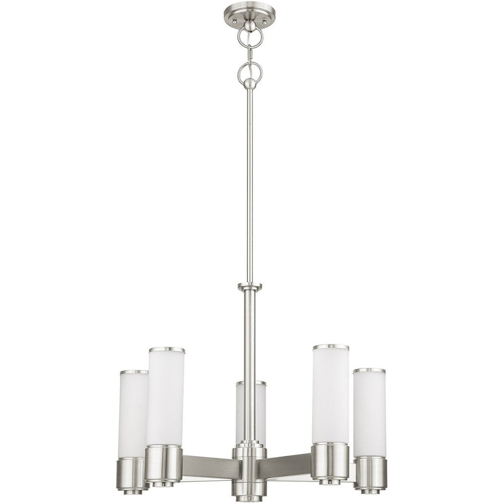 Five Light Dimmable Chandelier With Shades