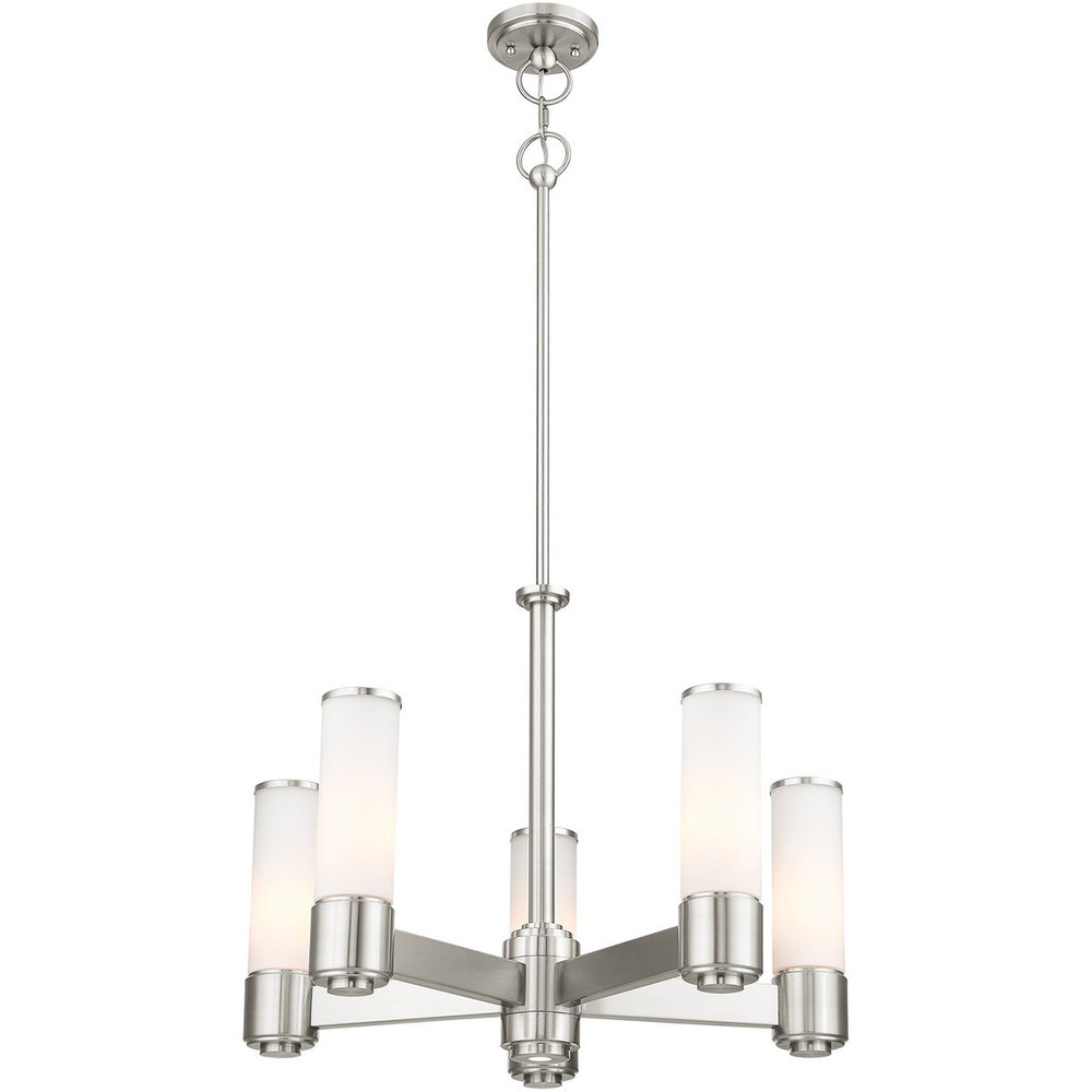 Five Light Dimmable Chandelier With Shades