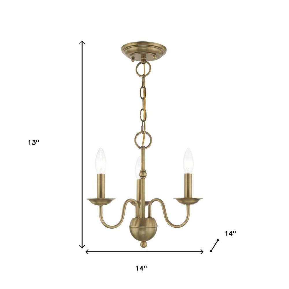 Three Light Dimmable Chandelier With Shades