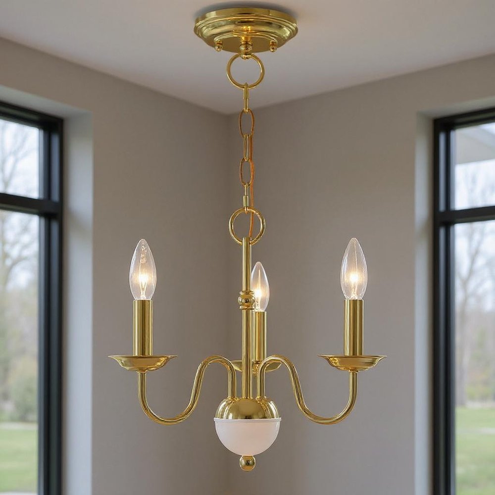 Three Light Dimmable Chandelier With Shades