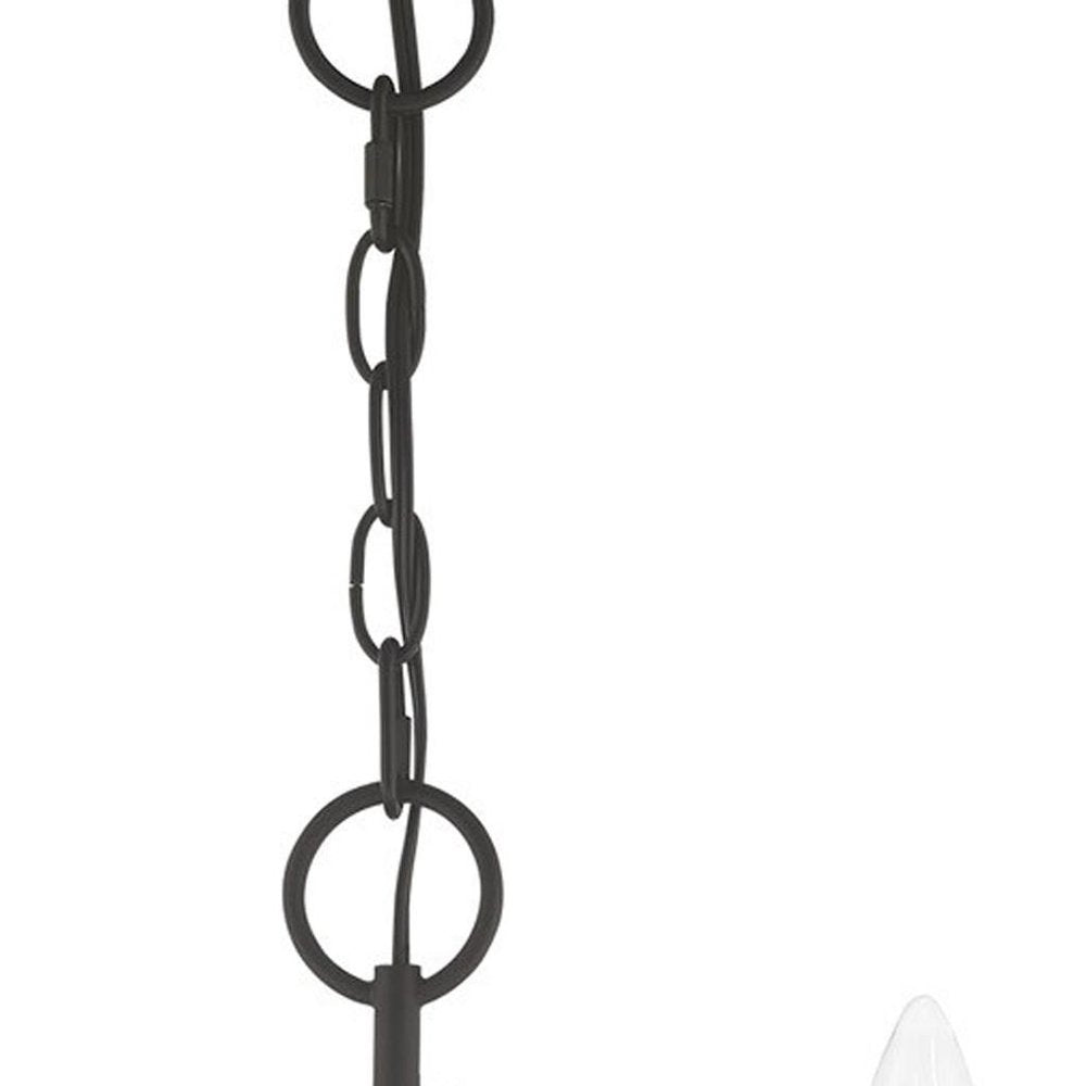 Black Three Light Dimmable Chandelier With Shades