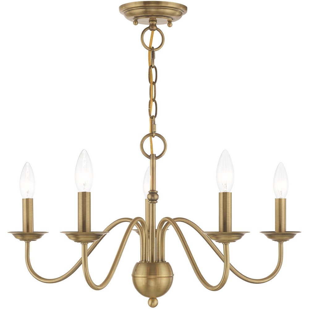 Five Light Dimmable Chandelier With Shades