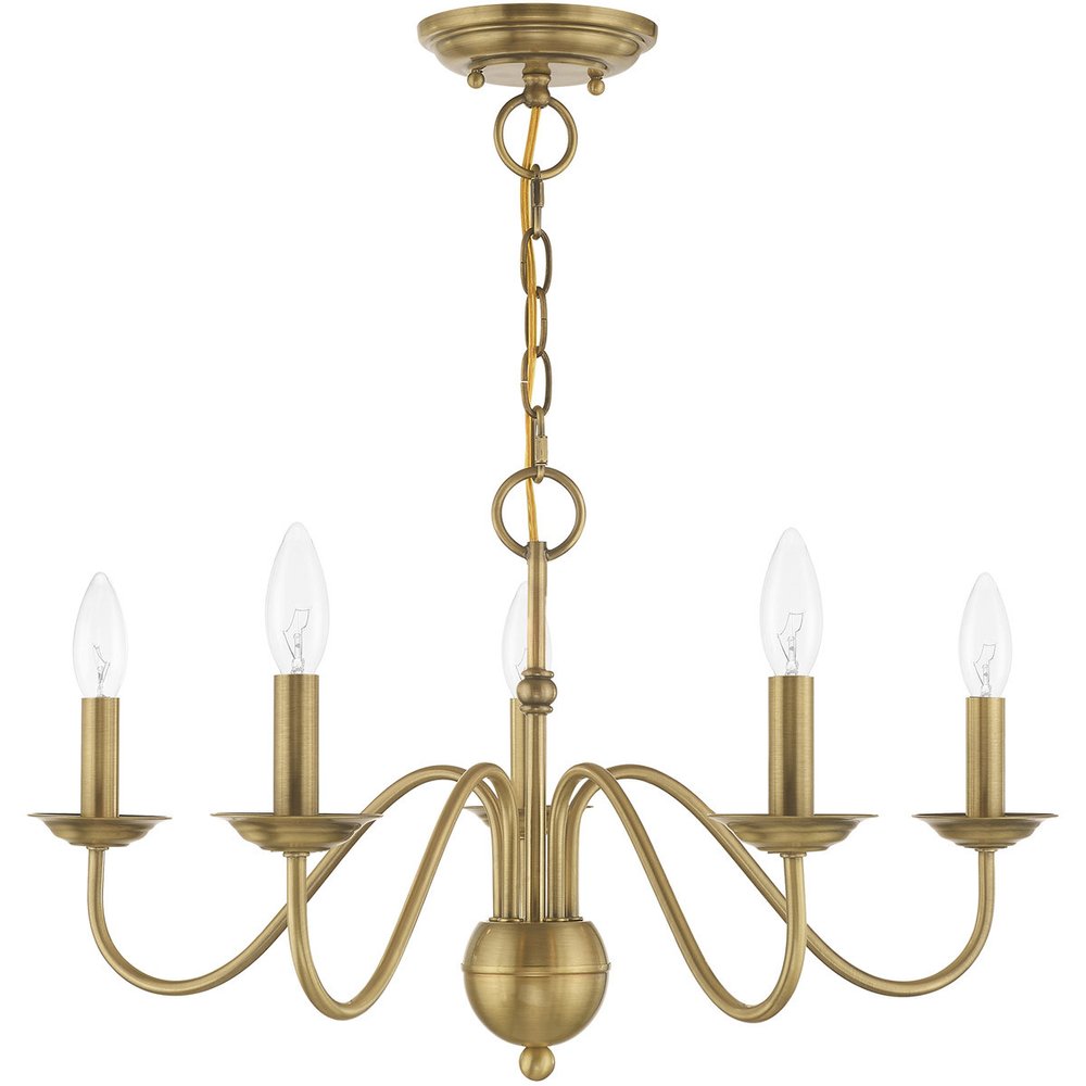 Five Light Dimmable Chandelier With Shades