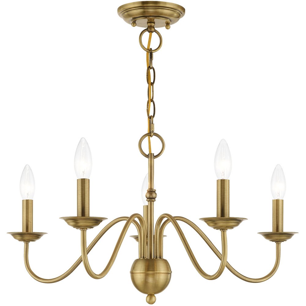 Five Light Dimmable Chandelier With Shades