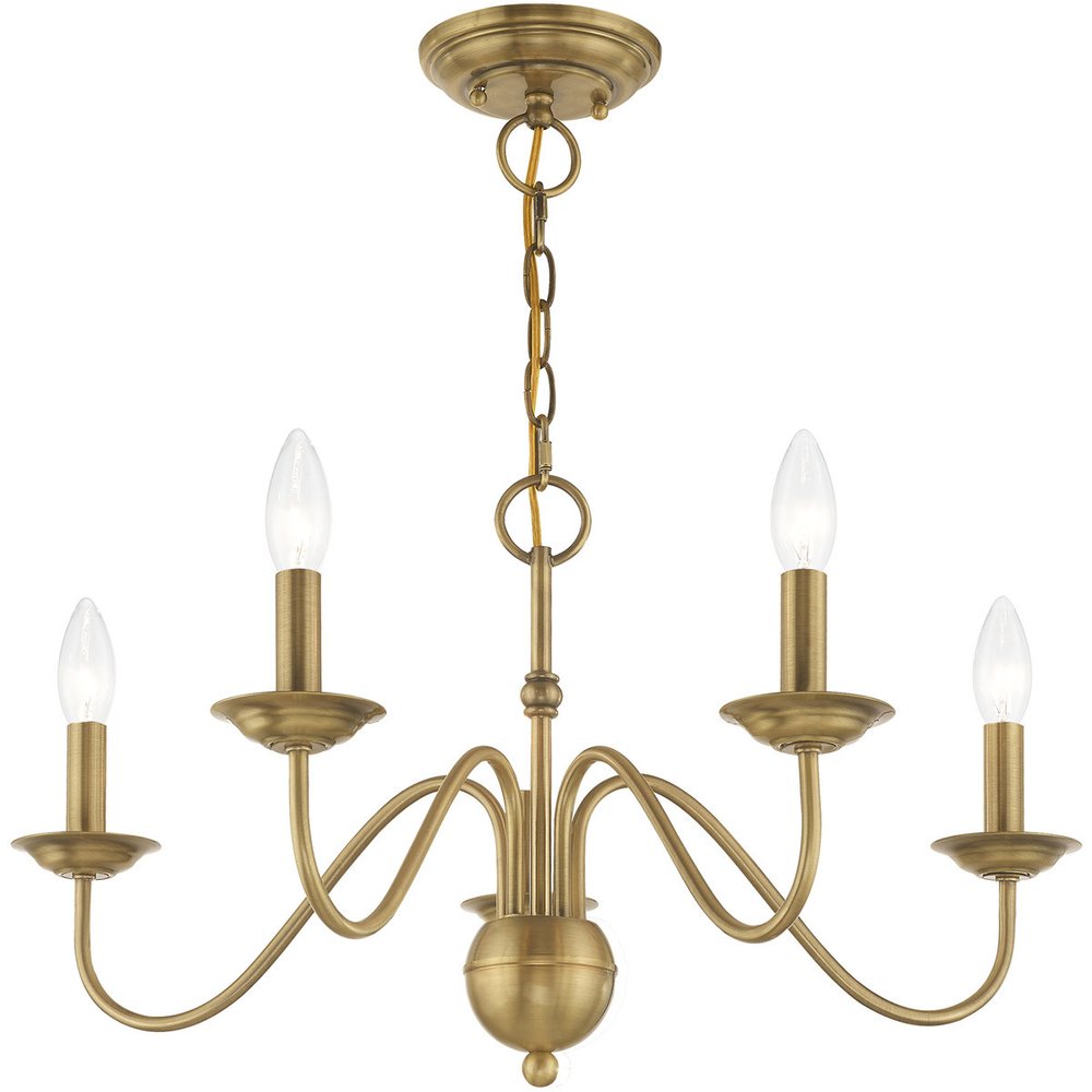 Five Light Dimmable Chandelier With Shades