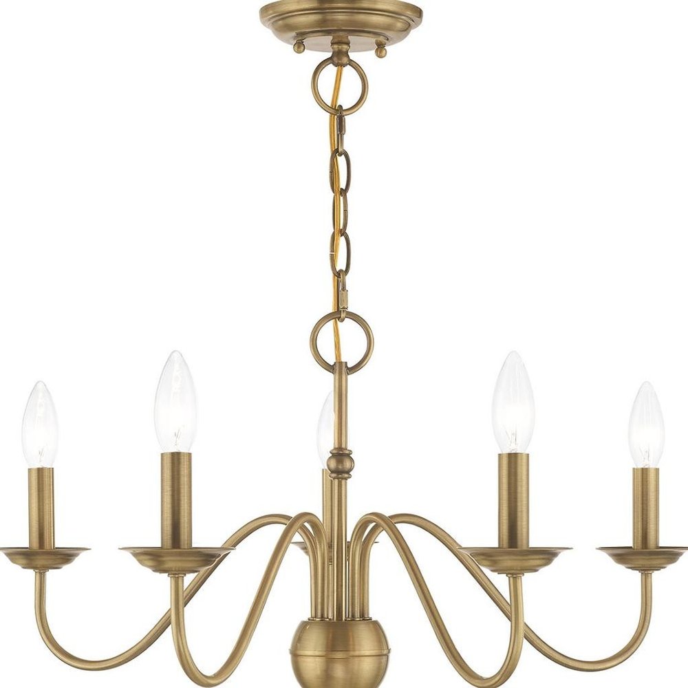 Five Light Dimmable Chandelier With Shades