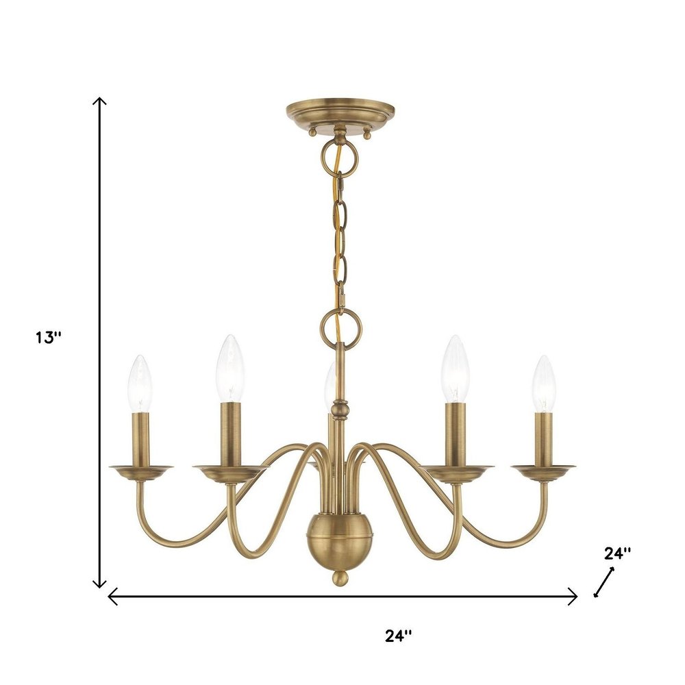 Five Light Dimmable Chandelier With Shades
