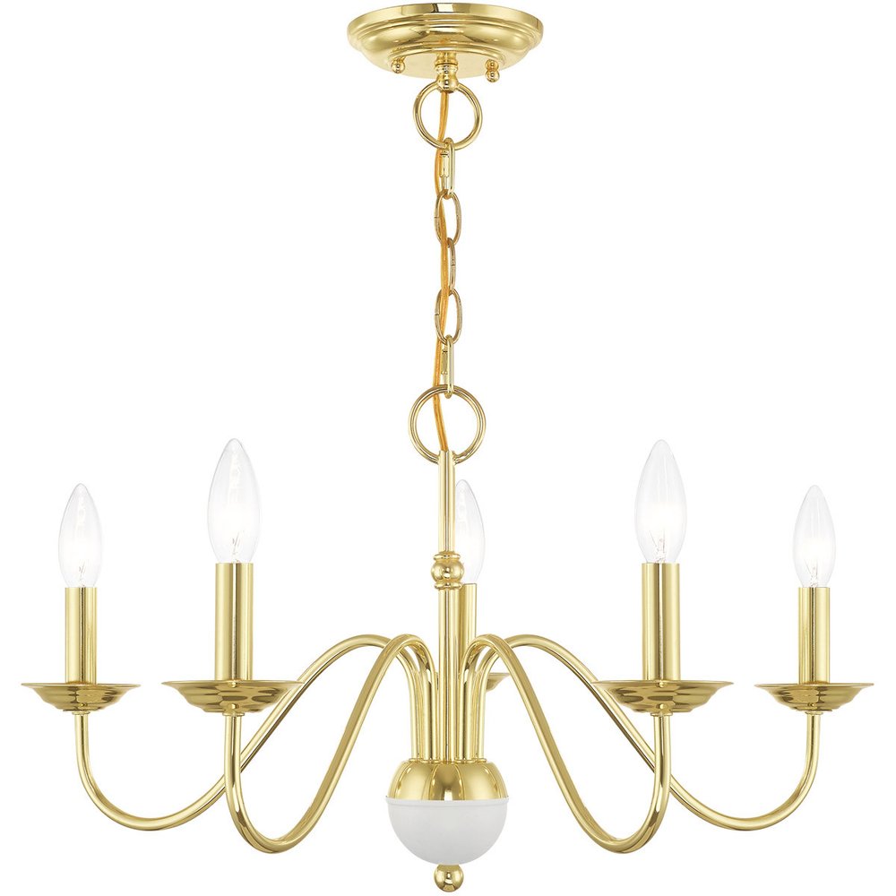 Five Light Dimmable Chandelier With Shades