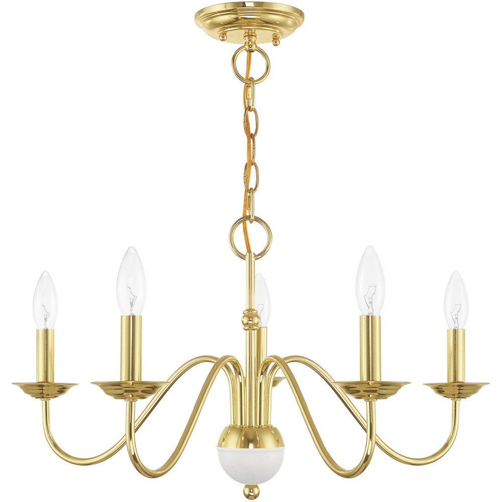 Five Light Dimmable Chandelier With Shades