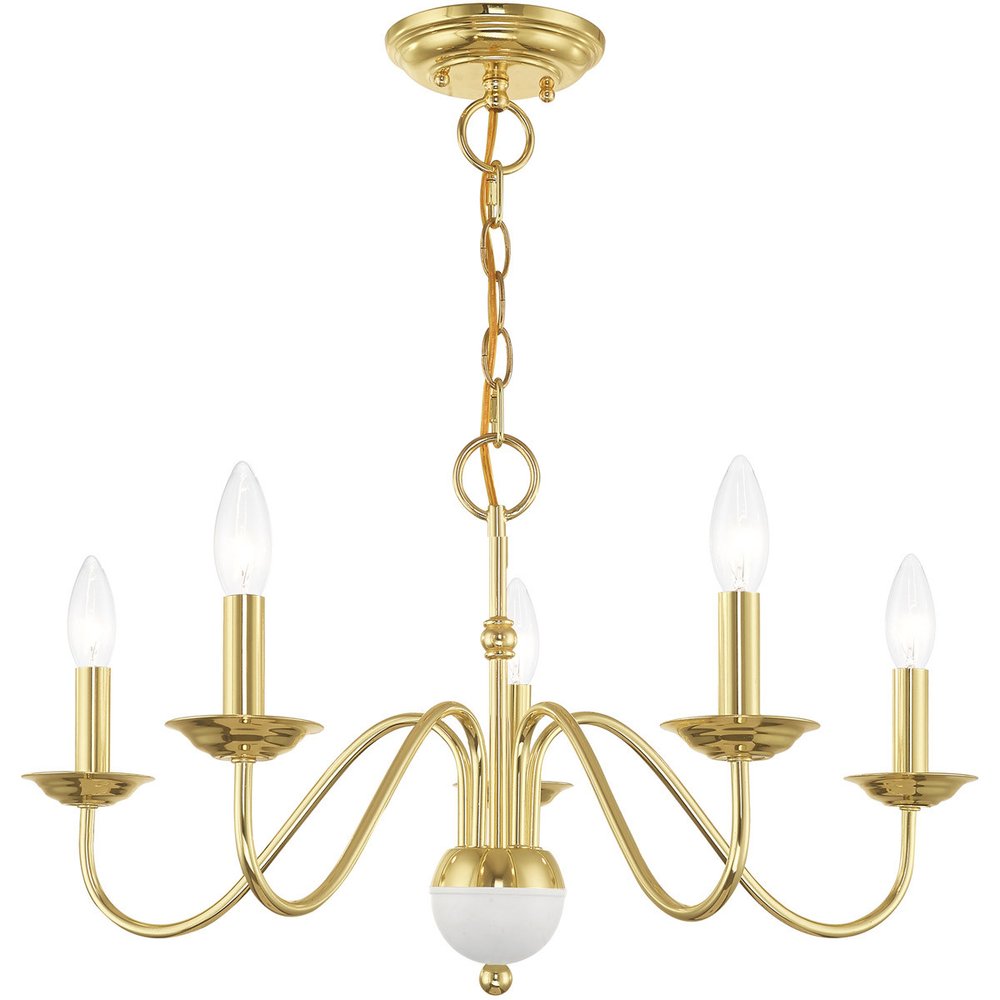 Five Light Dimmable Chandelier With Shades