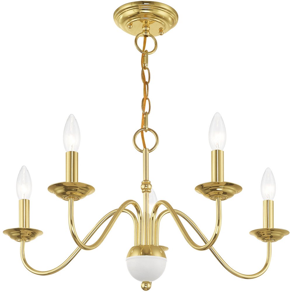 Five Light Dimmable Chandelier With Shades