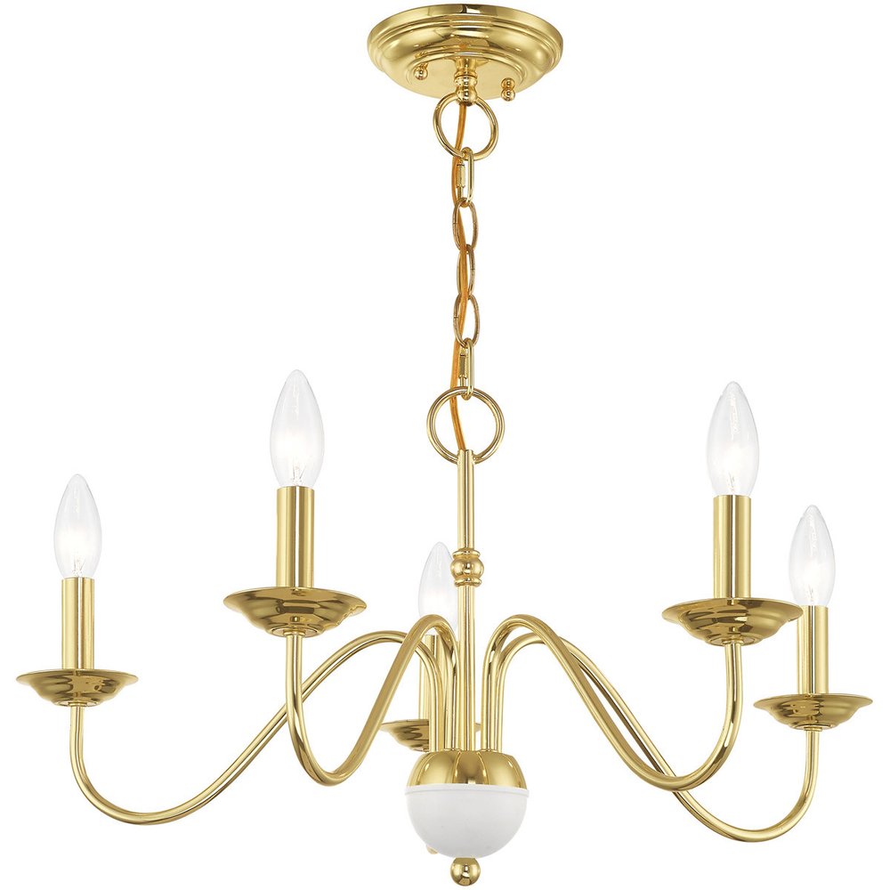 Five Light Dimmable Chandelier With Shades