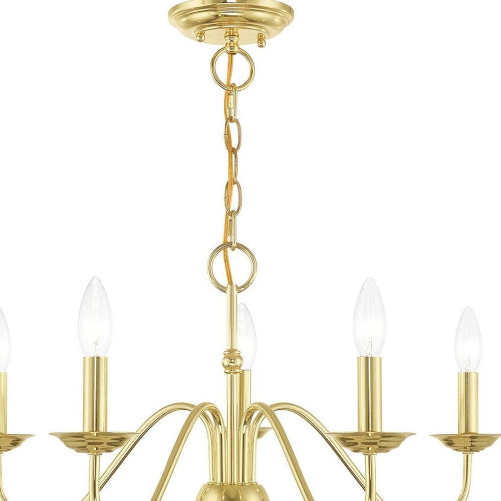 Five Light Dimmable Chandelier With Shades