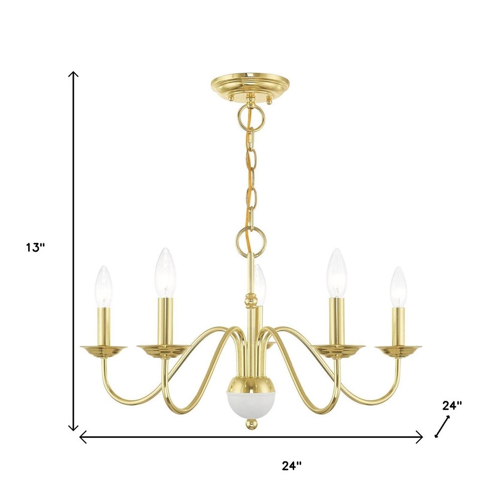Five Light Dimmable Chandelier With Shades