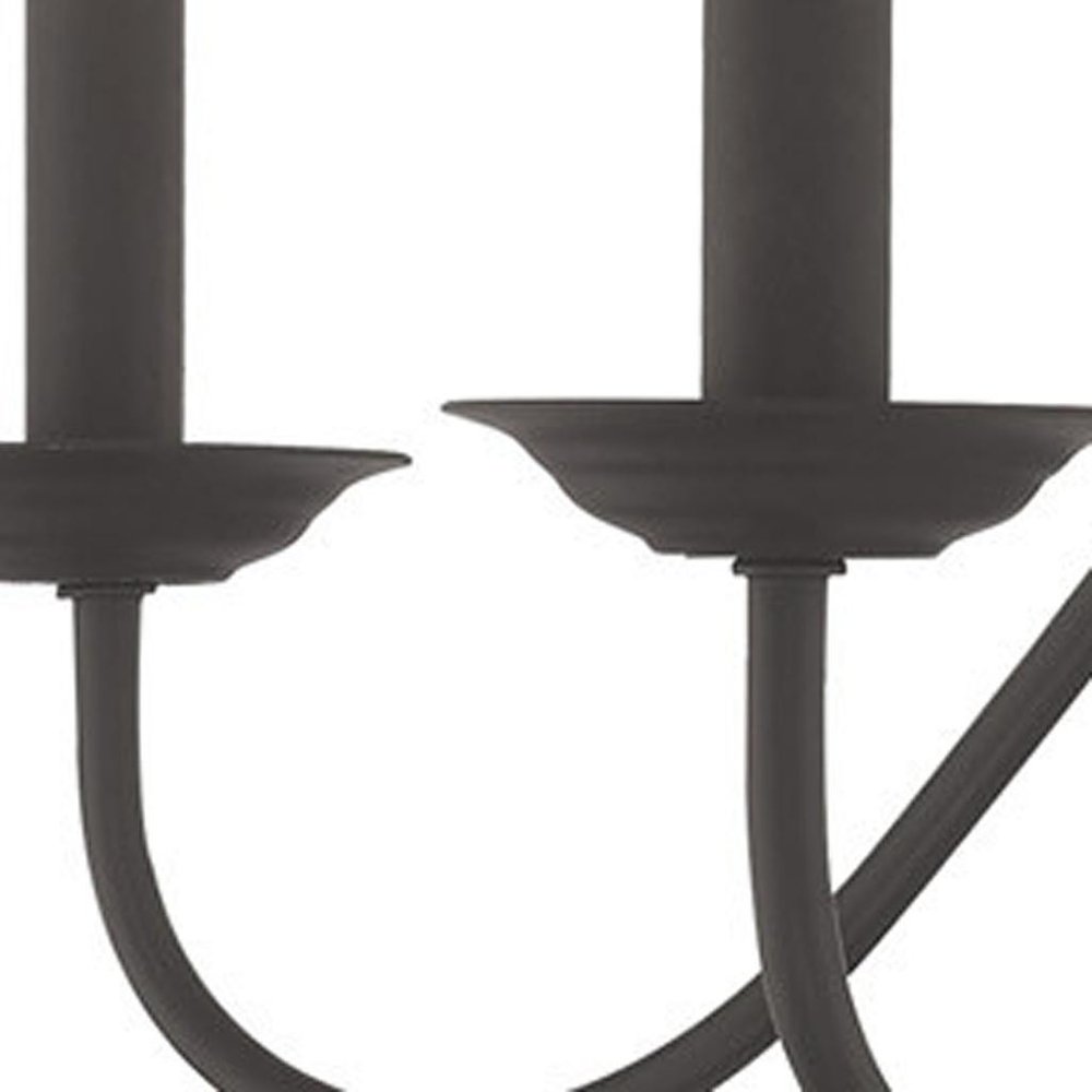 Black Five Light Dimmable Chandelier With Shades