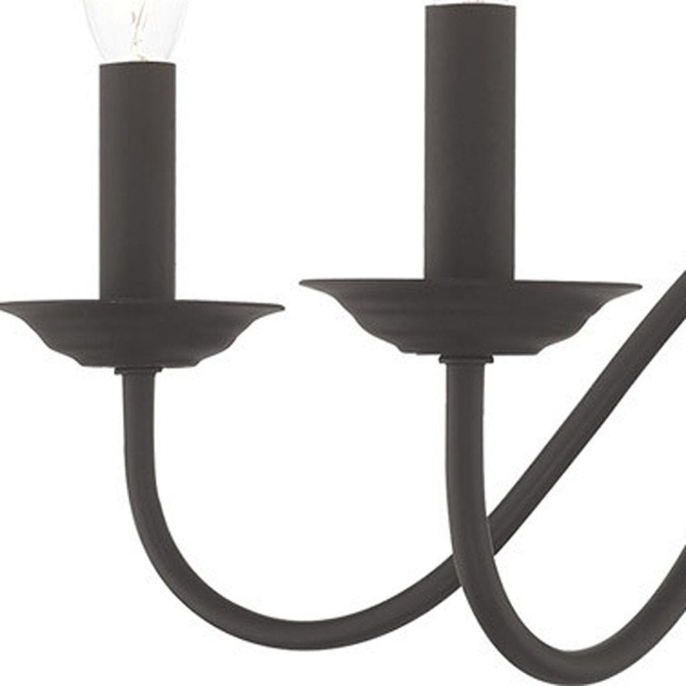 Black Five Light Dimmable Chandelier With Shades