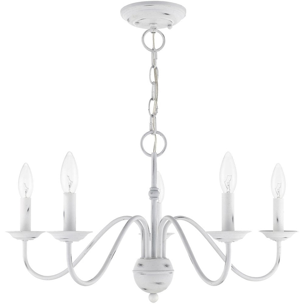 Five Light Dimmable Chandelier With Shades