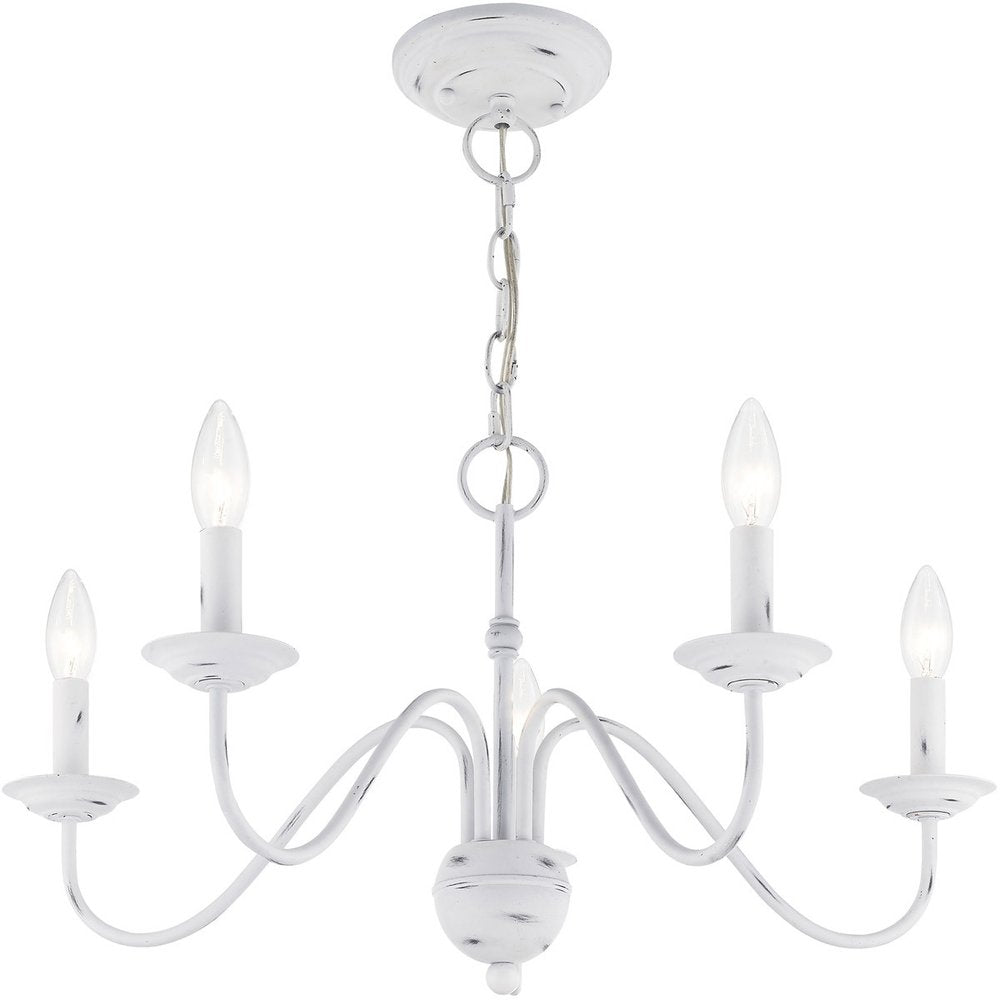 Five Light Dimmable Chandelier With Shades