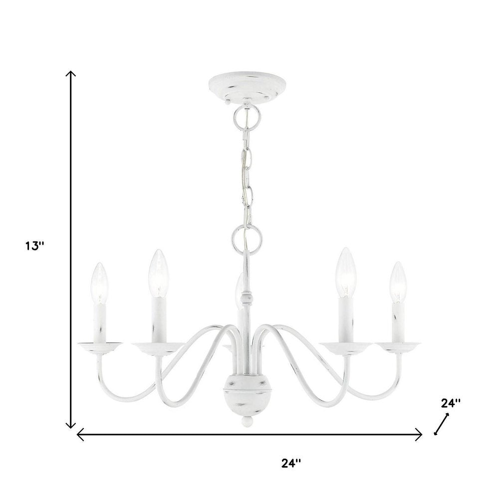 Five Light Dimmable Chandelier With Shades