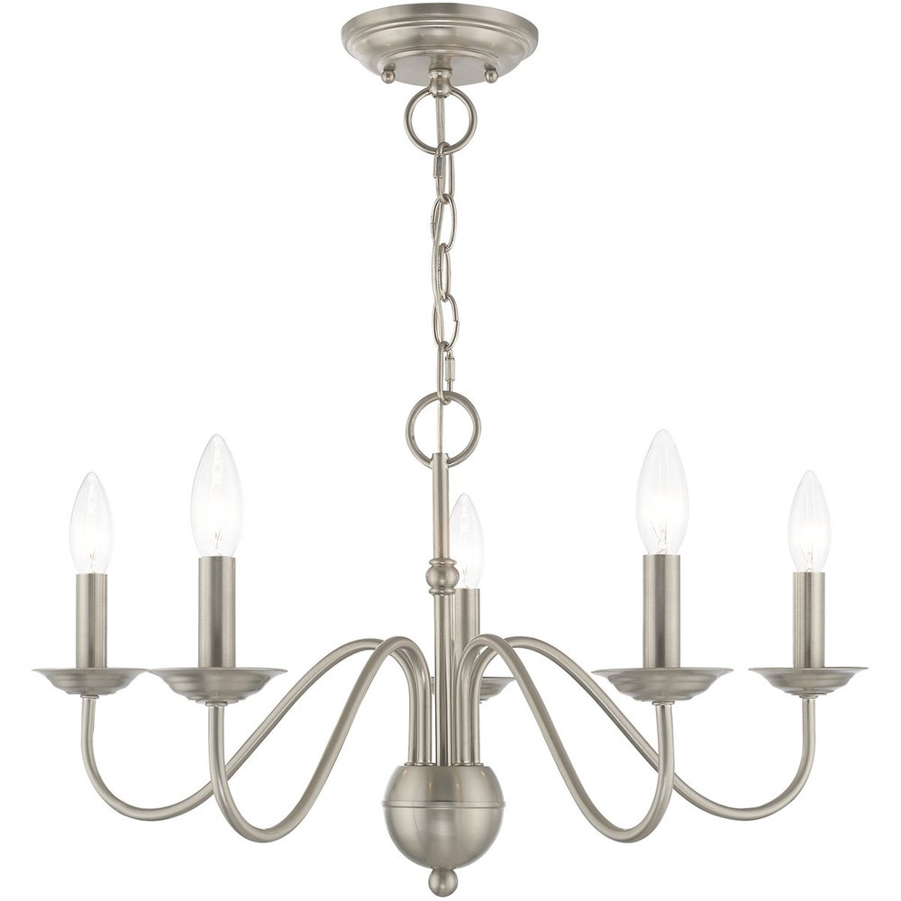 Five Light Dimmable Chandelier With Shades
