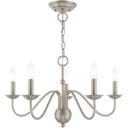 Five Light Dimmable Chandelier With Shades