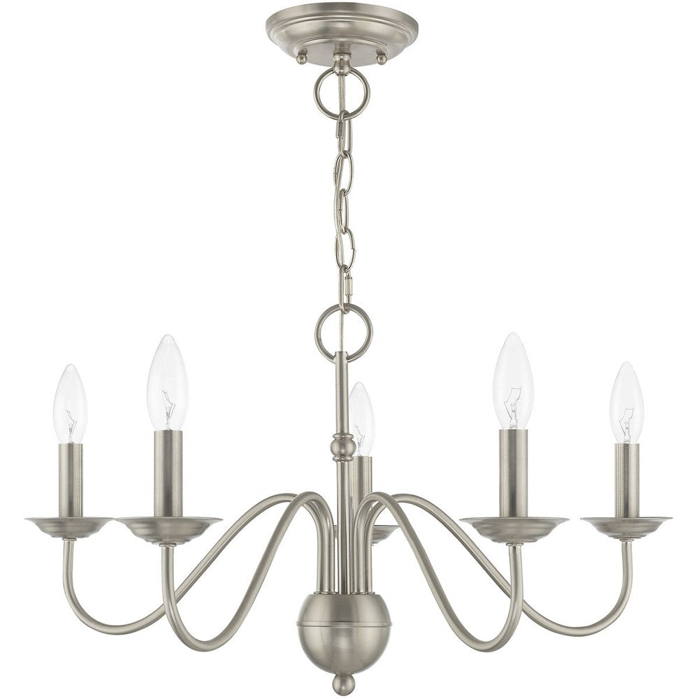 Five Light Dimmable Chandelier With Shades