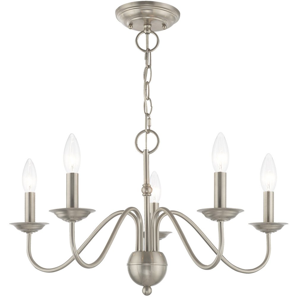 Five Light Dimmable Chandelier With Shades