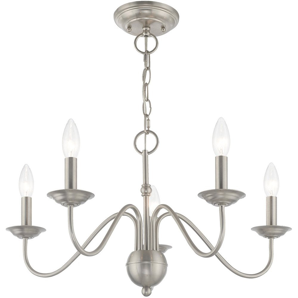 Five Light Dimmable Chandelier With Shades