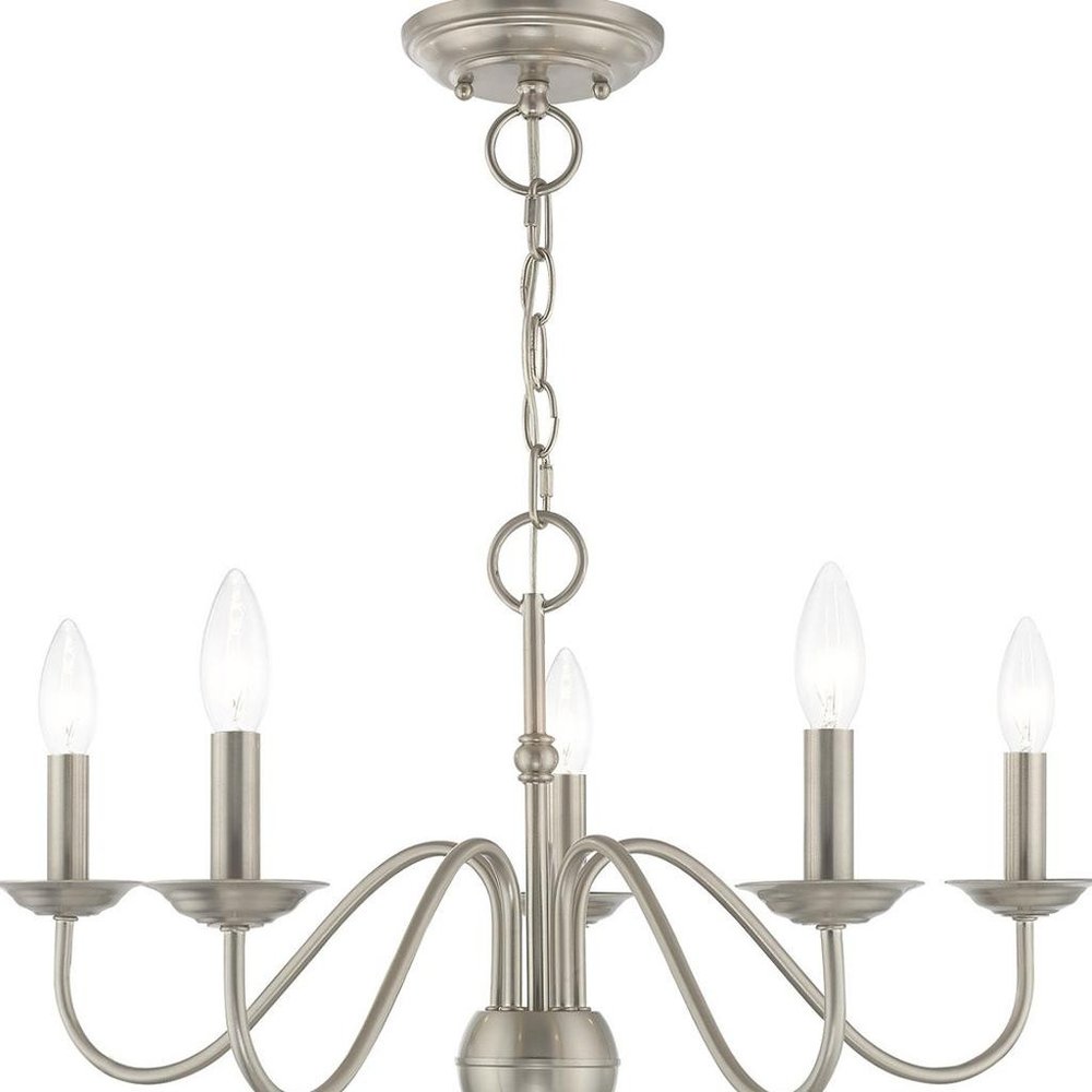 Five Light Dimmable Chandelier With Shades