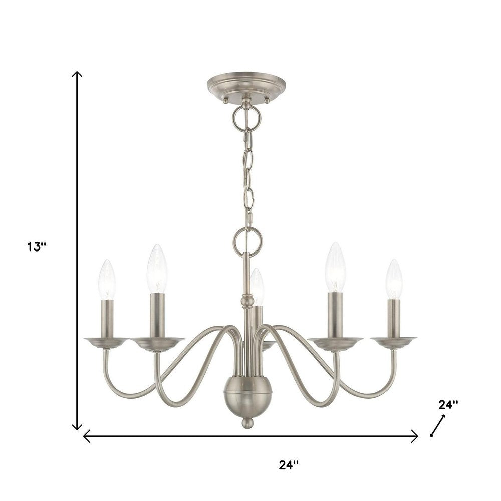 Five Light Dimmable Chandelier With Shades
