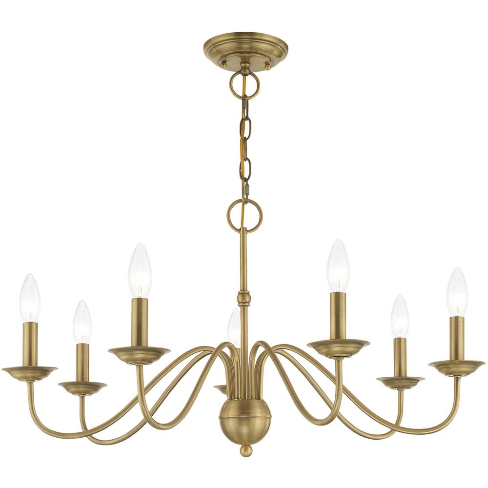 Seven Light Dimmable Chandelier With Shades